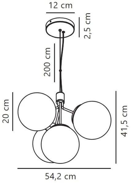 Lustră pe cablu Nordlux IVONA 4xE27/28W/230V negru
