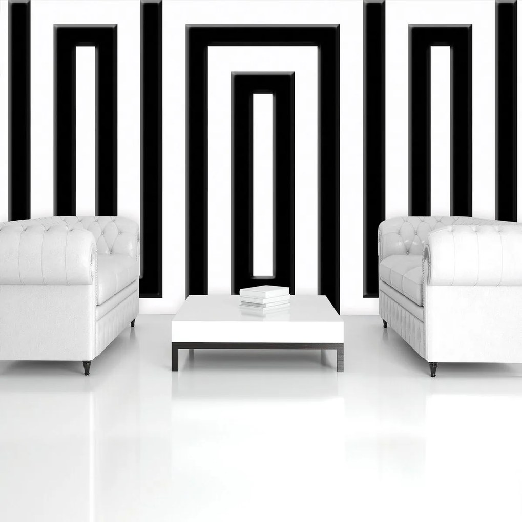 Fototapet - Labirintul alb negru (152,5x104 cm), în 8 de alte dimensiuni noi