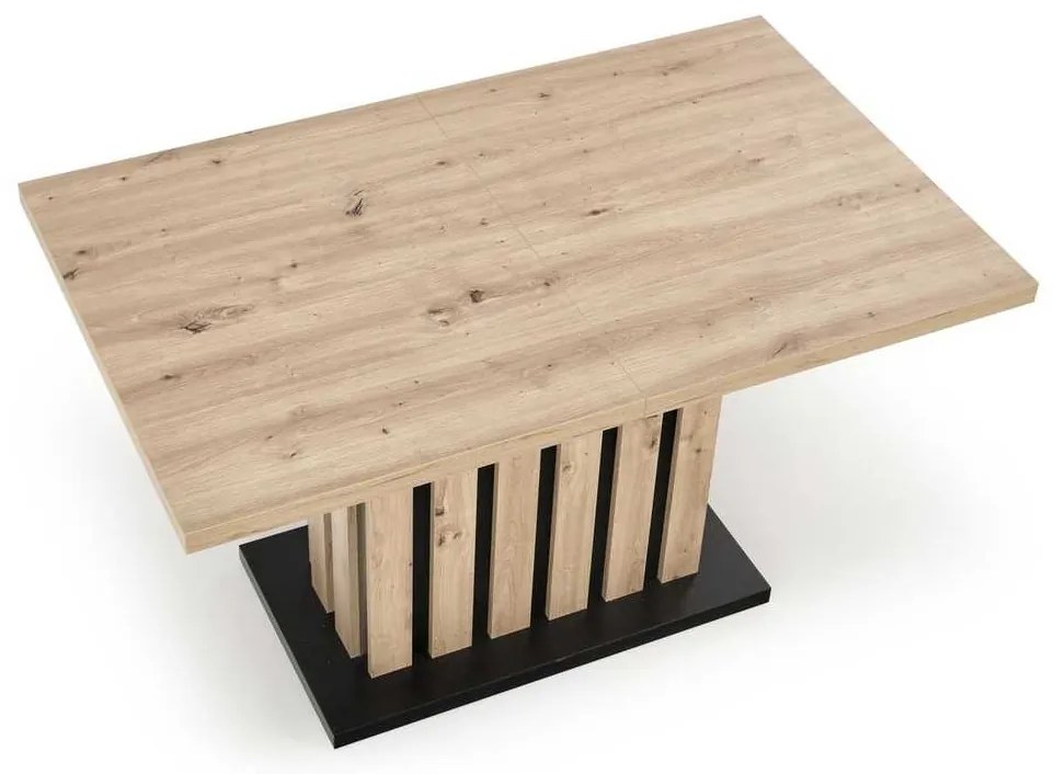 Masă de bucătărie Lamello 160 cm, stejar artisan / negru