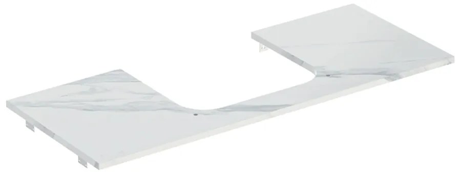 Blat pentru lavoar Geberit One cu decupaj central tip marmura alba 120 cm
