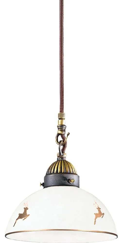 Kolarz 731.30.150 - Pendul NONNA pe cablu, 1xE27/75W/230V, diametru 20 cm, detalii în stil coarne de cerb, rose gold
