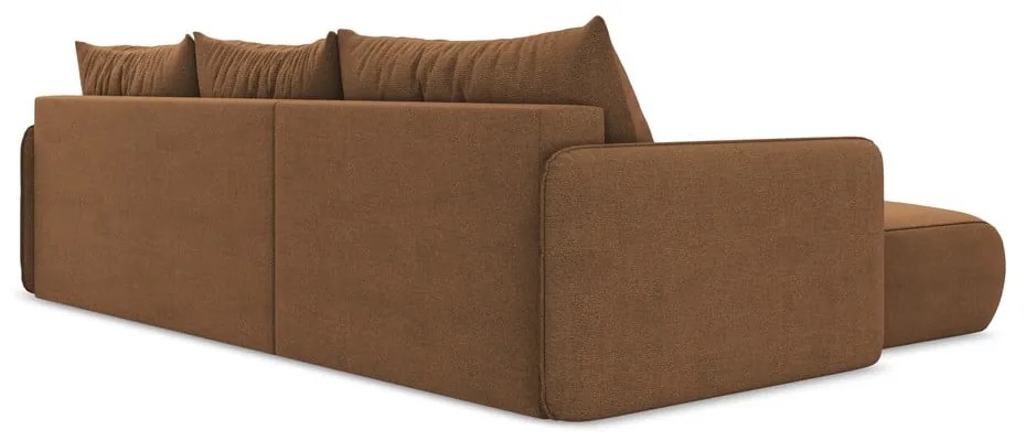 Colțar portocaliu extensibil/cu spațiu de depozitare (cu colț pe partea stângă) Nanea – Makamii