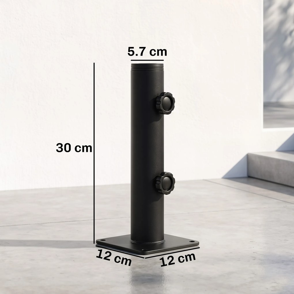 Outsunny Suport pentru Umbrelă de Terasă, Bază pentru Umbrelă pentru Patio, Ponton, Grădină și Curte, Negru | Aosom Romania