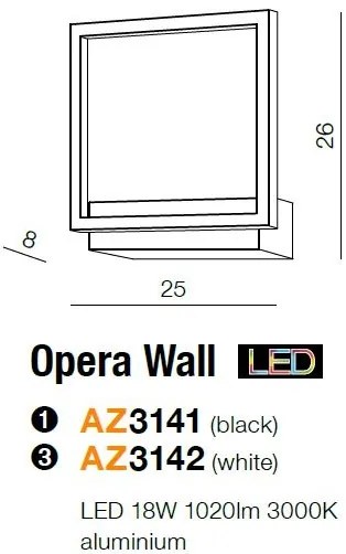 Aplica de perete LED design modern Opera neagra ZZ AZ3141