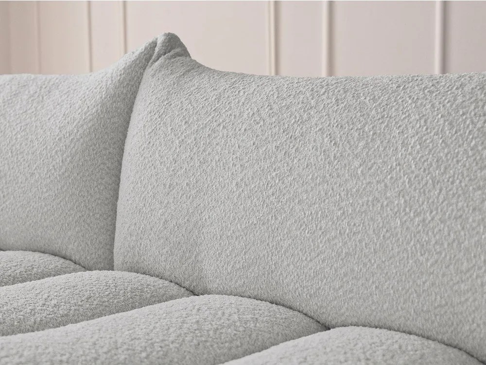 Colțar gri deschis cu tapițerie din țesătură bouclé (cu colț pe partea stângă/cu șezlong) Azra – Bobochic Paris