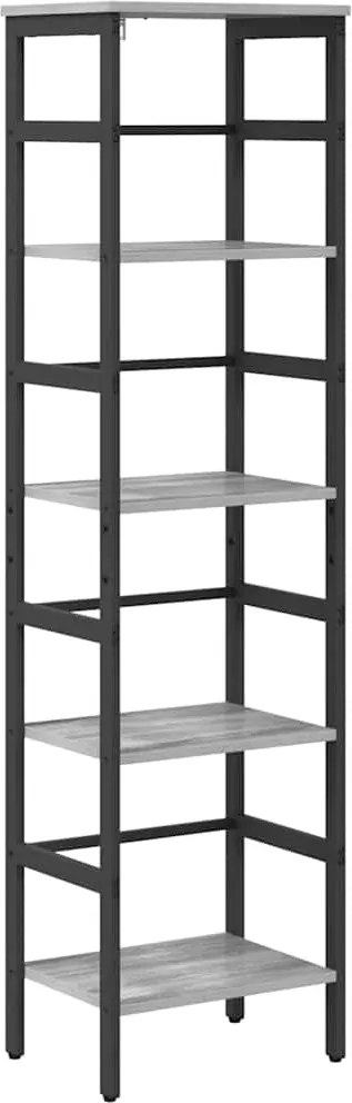 vidaXL Raft pentru cărți Gri Sonoma 40 x 29,5 x 149 cm Lemn compozit