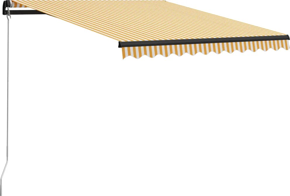 vidaXL Copertină retractabilă manual, galben și alb, 300 x 250 cm