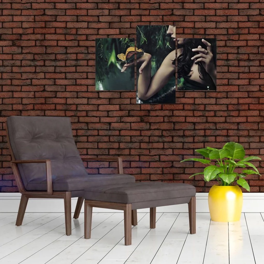 Tablou - Femeia grațioasă cu fluture (90x60 cm)