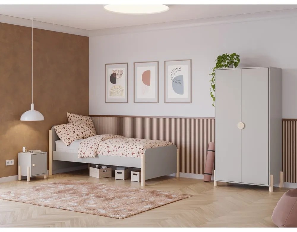 Pat pentru copii crem din lemn de pin 90x190 cm Enola – Marckeric