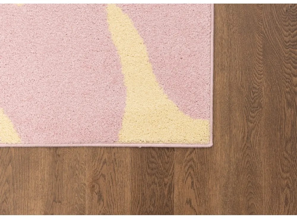 Covor pentru copii galben-roz 80x150 cm Hugsy Vanilla – FD