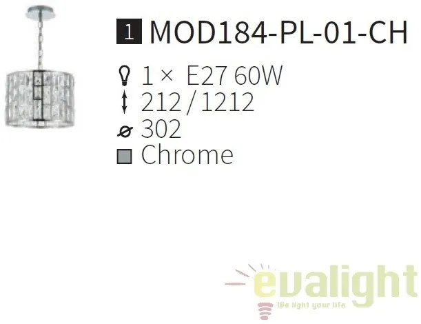 Lustra eleganta Gelid diametru 30cm MYMOD184-PL-01-CH