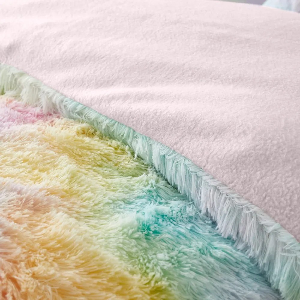 Lenjerie de pat pentru copii din micropluș/cocolino pentru pat de o persoană 135x200 cm Rainbow Cuddly – Catherine Lansfield