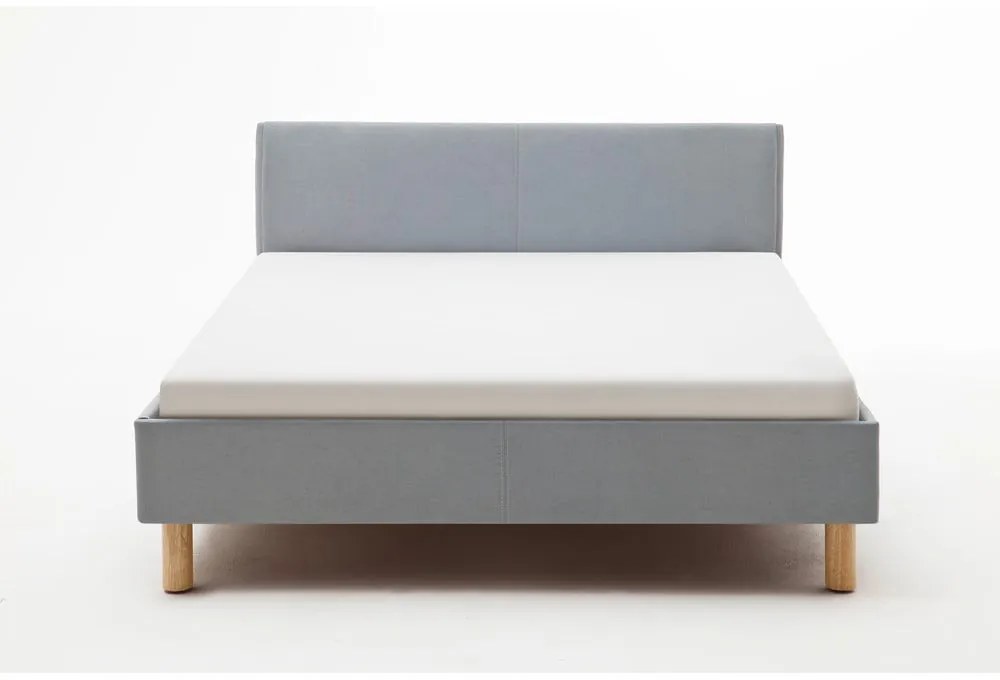 Pat albastru/gri tapițat fără somieră 120x200 cm Lena – Meise Möbel