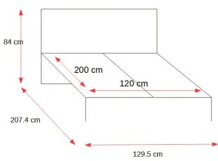 Pat Chicory, Stejar Riviera Si Alb Super Lucios, Dimensiune Saltea 120 x 200 Cm