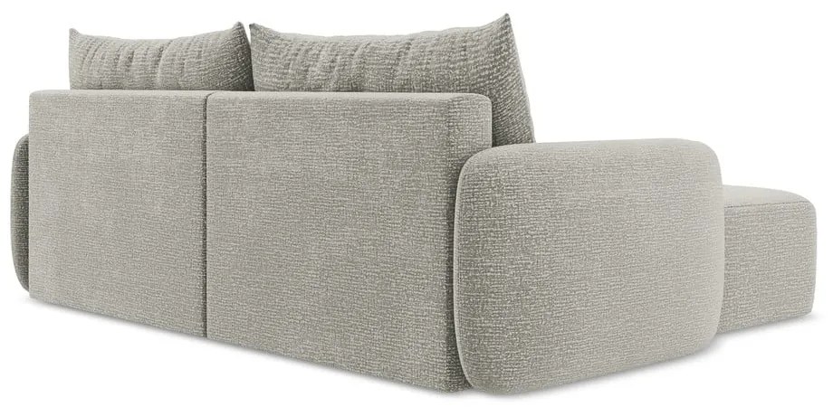 Colțar gri deschis extensibil/cu spațiu de depozitare (cu colț pe partea stângă) Kalena – Makamii