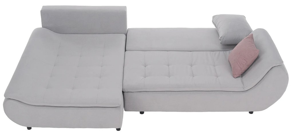 Set canapea, gri deschis / roz pudră, material textil, stânga, BRATO