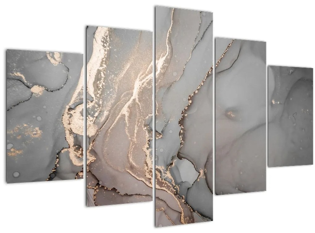 Tablou - Marmură gri-auriu (150x105 cm)