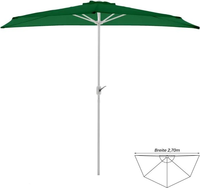 Umbrelă de grădină semicirculară - verde - 2.7m