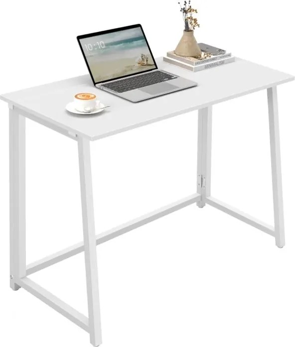 Set pentru birou ZARIMO masa 80x40 cm, alb + scaun AVOLA VELVET, mentoliu