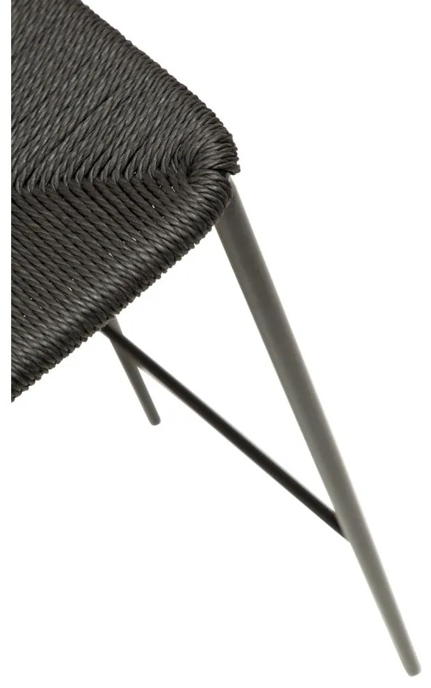 Scaun bar cu picioare din oțel DAN-FORM Stiletto, negru, înălțime 68 cm