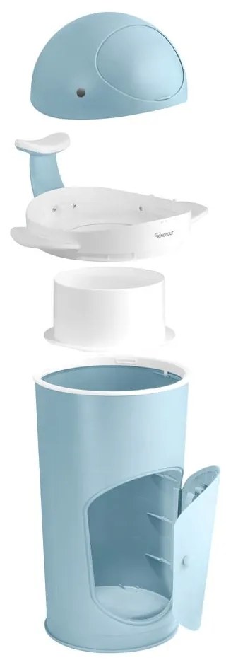 Coș de gunoi albastru deschis pentru scutece din plastic 25 l Whale – Kindsgut