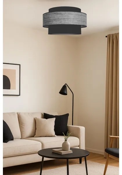 Plafonieră GRACE 1xE27/60W/230V negru/gri