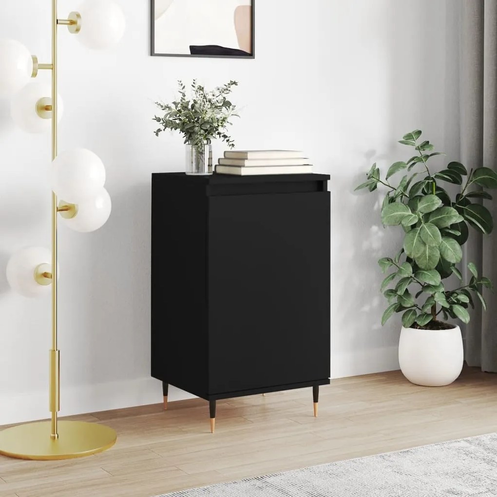 831038 vidaXL Dulap, negru, 40x35x70 cm, lemn prelucrat