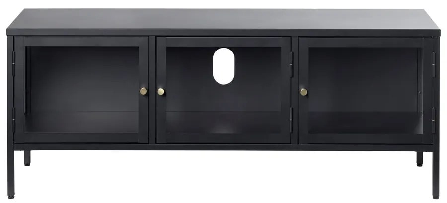 Masă TV neagră din metal 132x52 cm Carmel – Unique Furniture