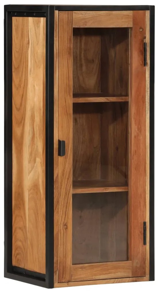 vidaXL Dulap baie de perete, 40x30x90 cm, lemn masiv de acacia și fier