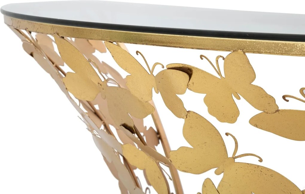 Consola Butterflies, Mauro Ferretti, 120x40.5x37.2 cm, fier, auriu