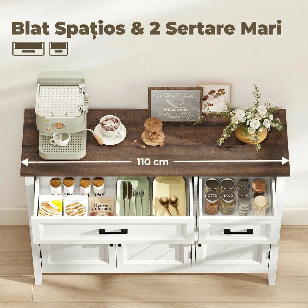 HOMCOM bufet dulap jos pentru depozitare | Aosom Romania