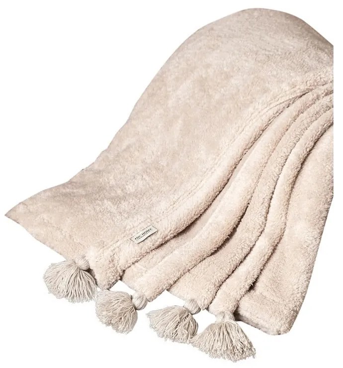 Cuvertură maro deschis din micropluș, cocolino 160x200 cm Puffy – Mijolnir