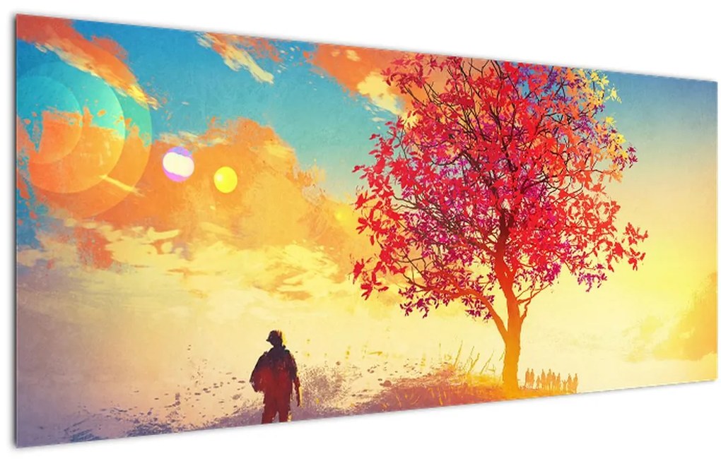 Tablou - casa în deal (120x50 cm)