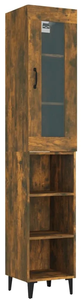 3115401 vidaXL Dulap înalt, stejar fumuriu, 34,5x34x180 cm, lemn prelucrat