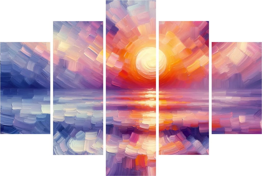 Tablou - Apus de soare artistic colorat (150x105 cm)