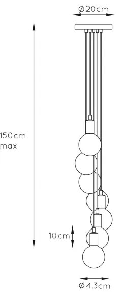 Lustră pe cablu FIX MULTIPLE 7xE27/60W/230V Lucide 08408/07/30