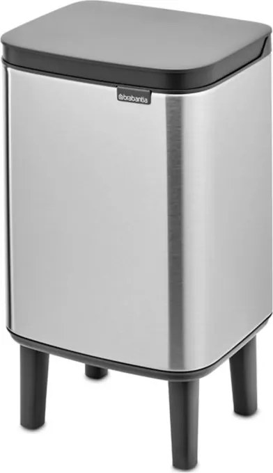 Cos de gunoi Brabantia Bo Small Hi 1006642, 4 l, Deschidere lina si silentioasa, Baza antiderapanta, Rezistent la amprente, Otel inoxidabil/Mat