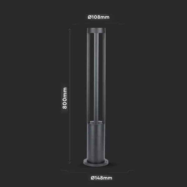 Lampă LED de exterior LED/10W/230V 80cm 6400K IP65 neagră