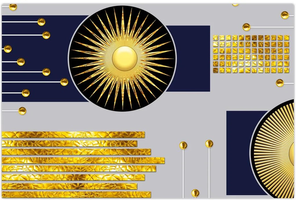 Tablou - Cercuri aurii (90x60 cm)