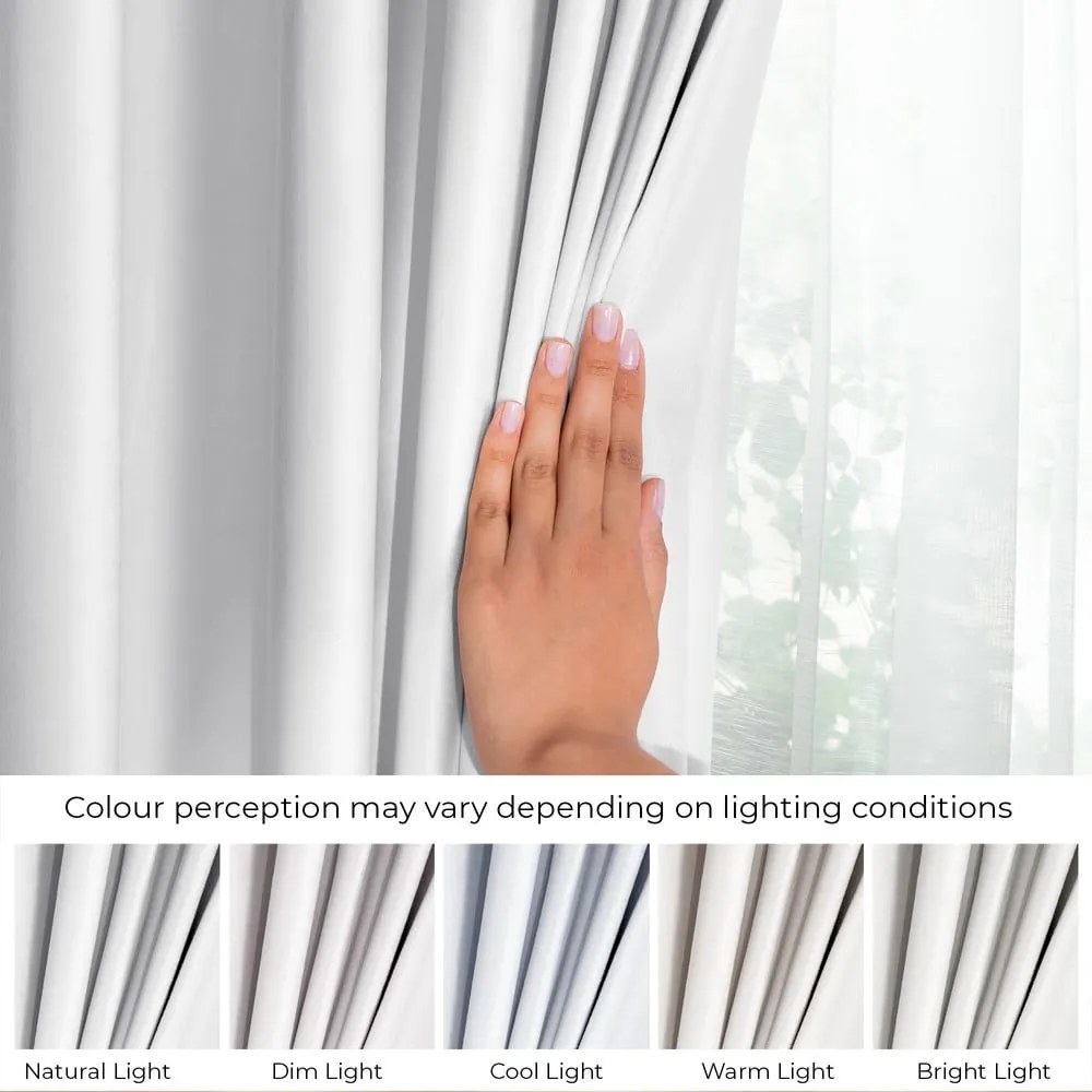 Draperie albă dimout (semi-opacă) din catifea 140x270 cm Eyelets – Restilo