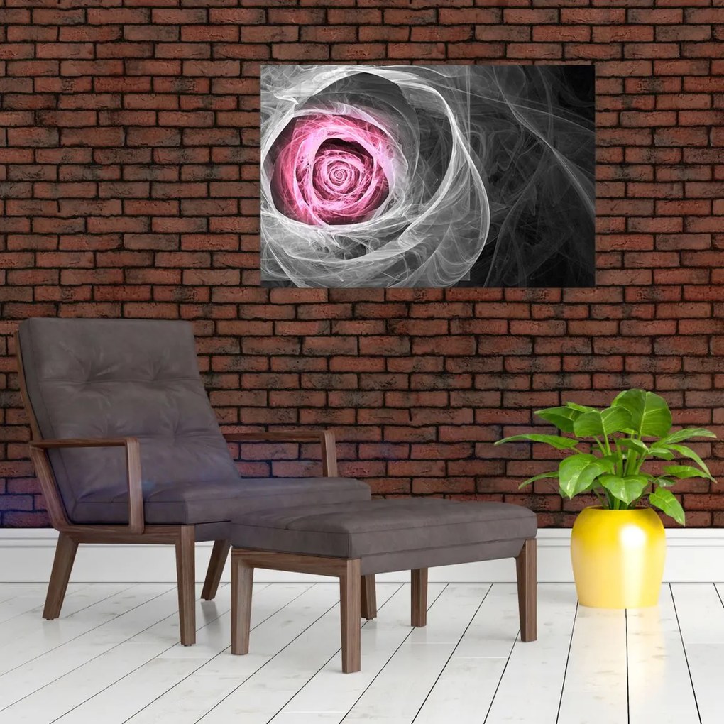 Tablou - Trandafir abstract, fucsia (90x60 cm)