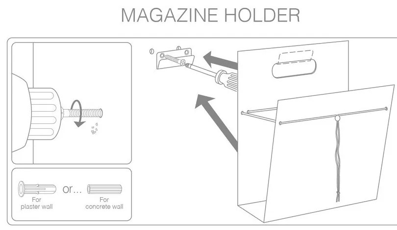 Suport de reviste din metal și din piele ecologică Bull L – LIND DNA