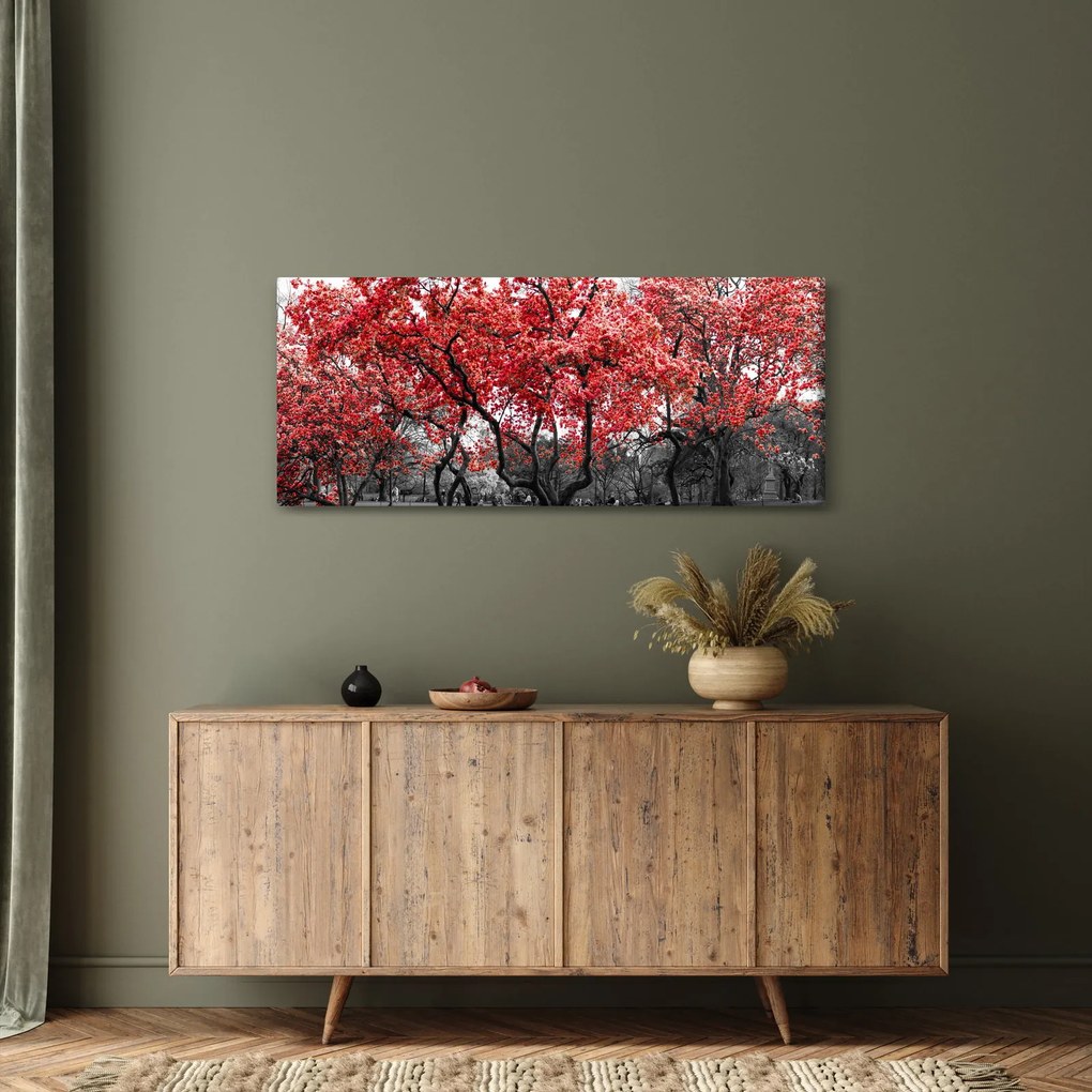 Tablou - Copacii roșii, Central Park, New York (120x50 cm)