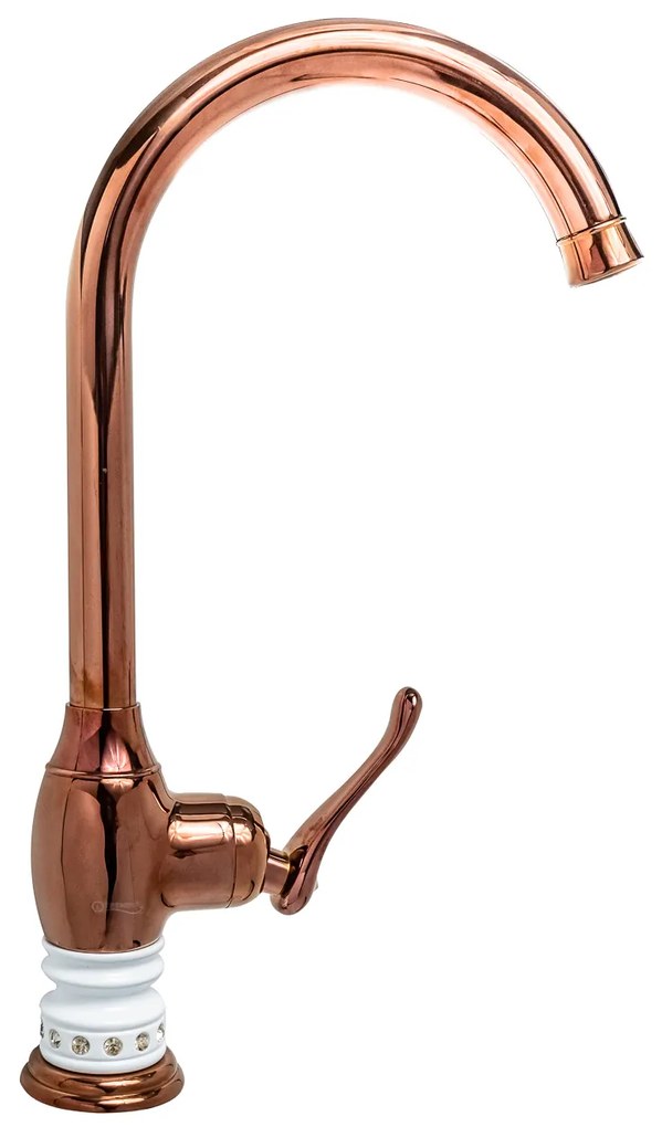 Baterie lebada montare chiuveta bucatarie pipa inalta rose-gold TRENDY S