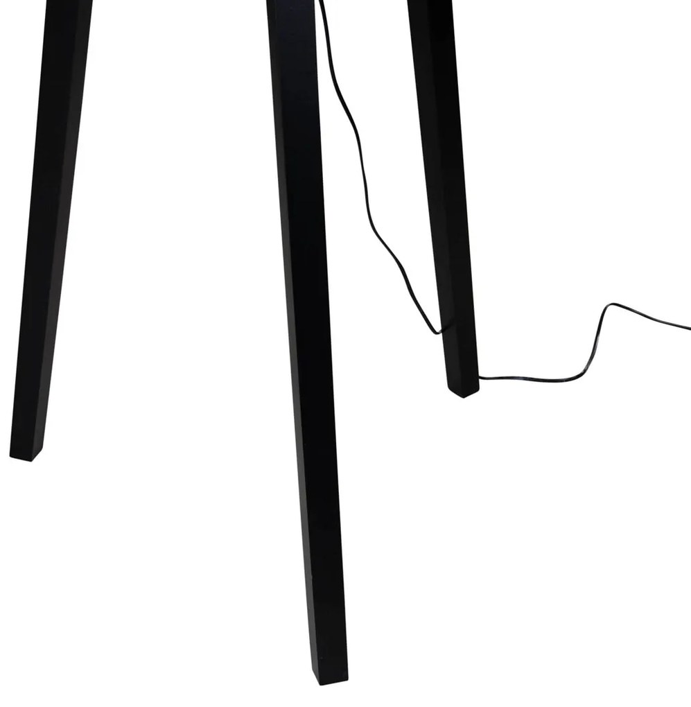 Lampă de podea neagră cu abajur din catifea taupe 50cm - Puros