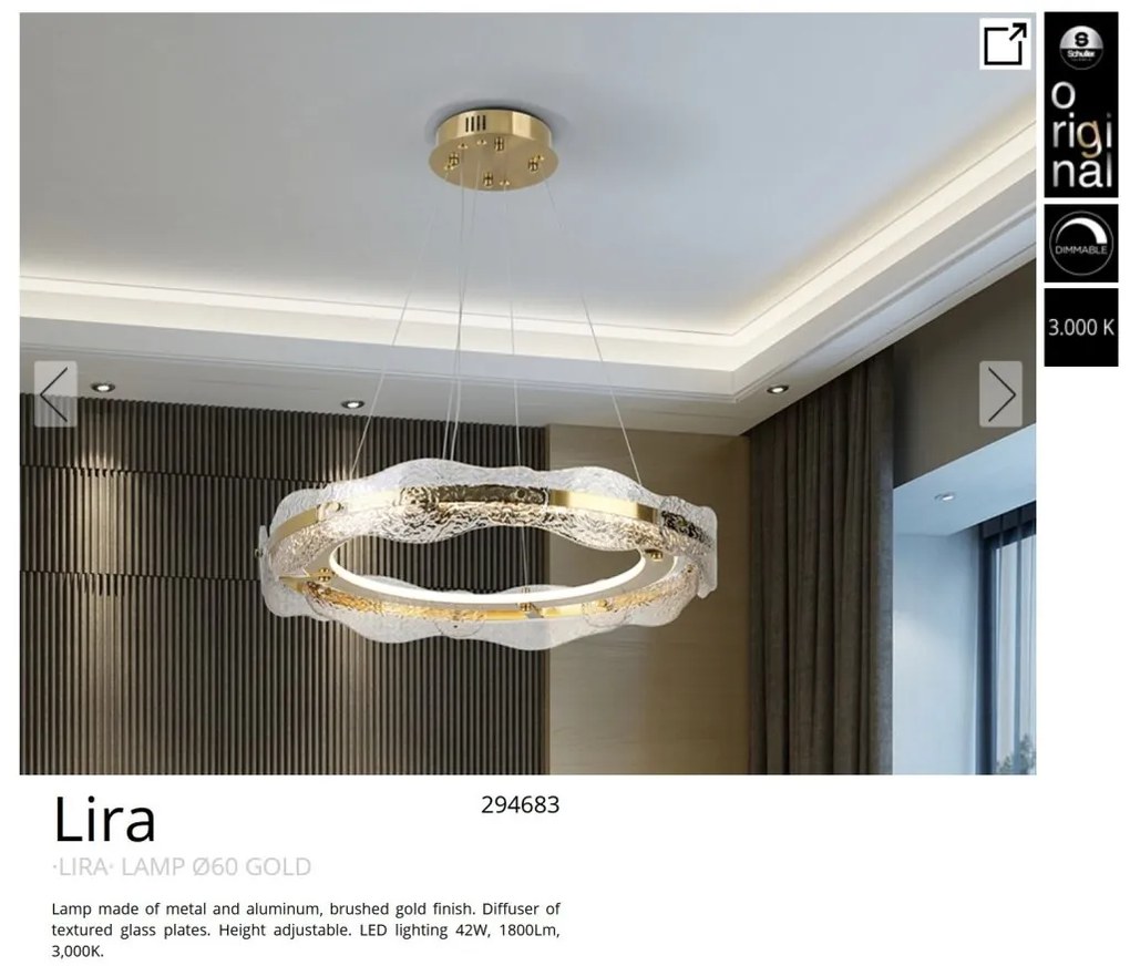 Lustra LED suspendata design modern Lira 60cm