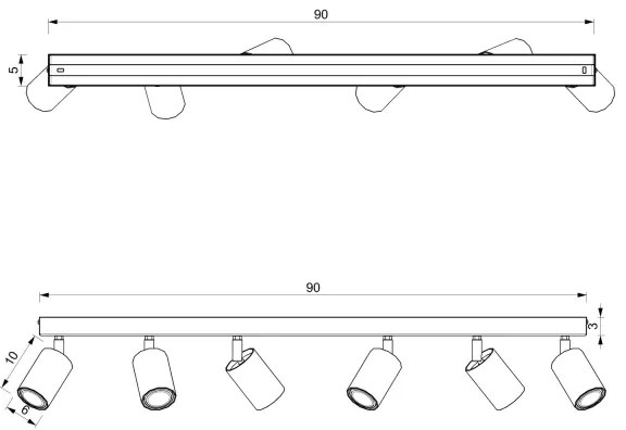 Spot BELLO 6xGU10/8W/230V alb