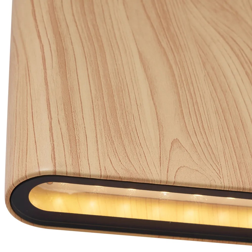 Lampă scandinavă de perete pentru exterior cu imprimeu de lemn 11,5 cm, inclusiv LED IP65 - Batt