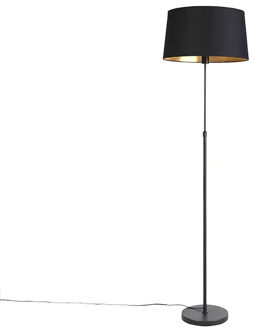 Lampă de podea neagră cu abajur negru 45 cm reglabil - Parte