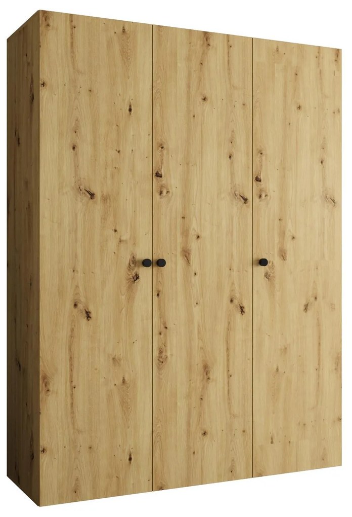 Dulap de haine 150 cm Parna 1 (Stejar artisan + Negru). 1125866